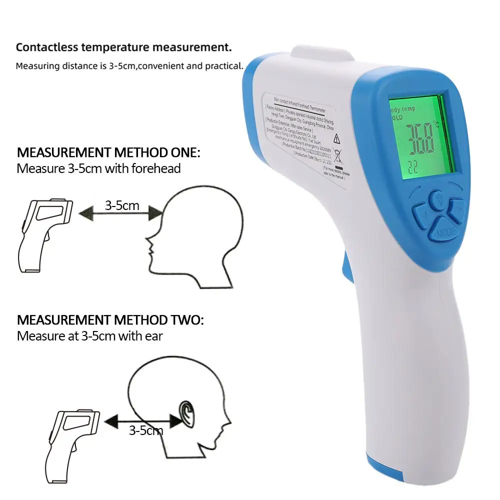 

Body Digital Thermometer Tri-Color Backlight For Batteries Infrared Thermometer Kids Health Care House-hold Infrared Thermometer