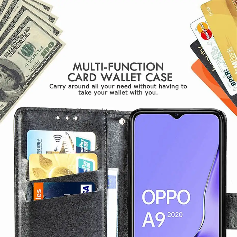 Чехол-книжка с 3D бабочкой для OPPO A5 K3 из искусственной кожи, чехол-бумажник, чехол для телефона OPPO A5 OPPOA5 K3, чехол