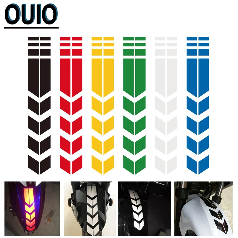 

2PC Motorcycle Stickers Wheel on Fender Waterproof Warning Arrow Tape Car Decals Motorbike Decoration Accessories Racing Sticker