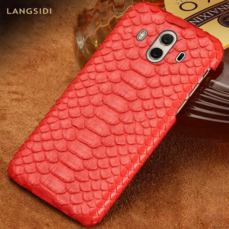 

Genuine Leather luxurious Python skin phone case for Huawei mate 20 10 pro mate 9 pro Honor 9 fashion protective case