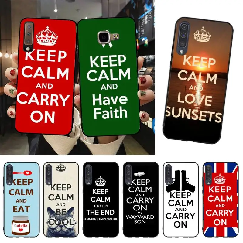 HTXian keep calm and carry on Soft Silicone TPU Phone Cover For Samsung A51 A71 A40 A50 A70 A10 A20 A30 A6 A7 A8 A9 | Мобильные