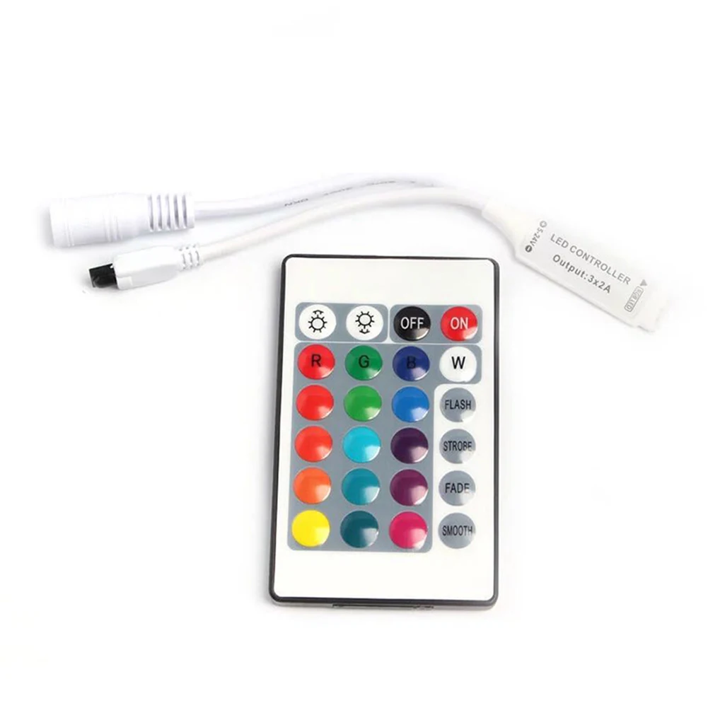 5050 SMD диммер 24 клавиши 3 канала умная RGB ленсветильник на батарейках ИК пульт