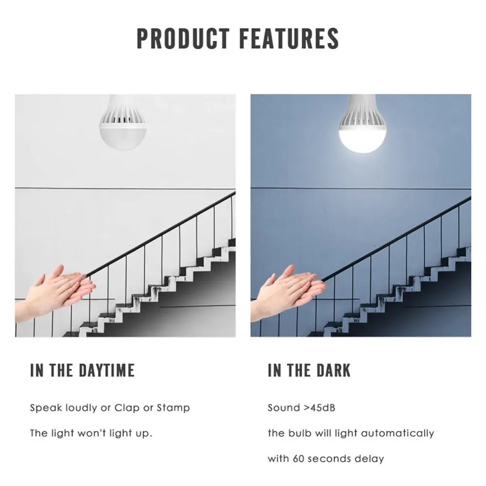 Светодиодная лампа с датчиком движения E27 3/5/7/9/12 вт 110 в 220 в|led bulb|bulb motion sensorled bulb sensor