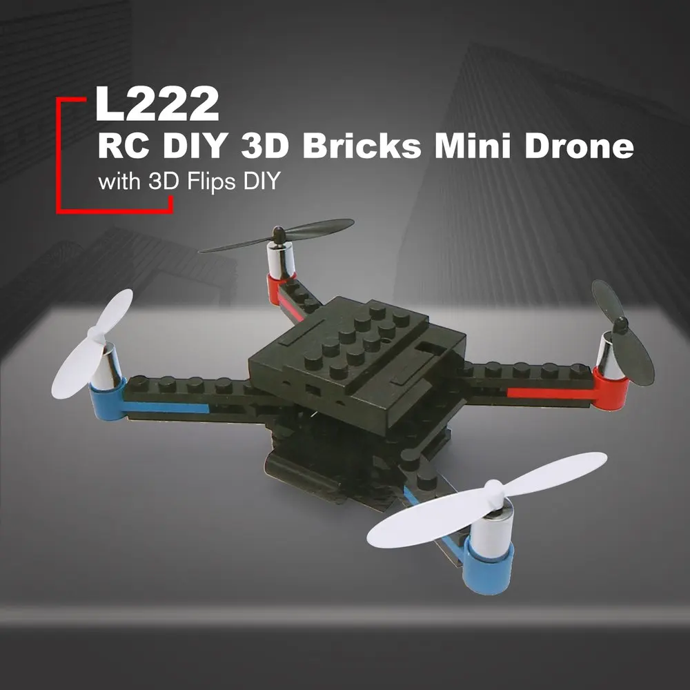 L222 мини микро RC строительный блок 3D кирпичи Квадрокоптер БПЛА с флипс Безголовый режим DIY для начинающих подарок