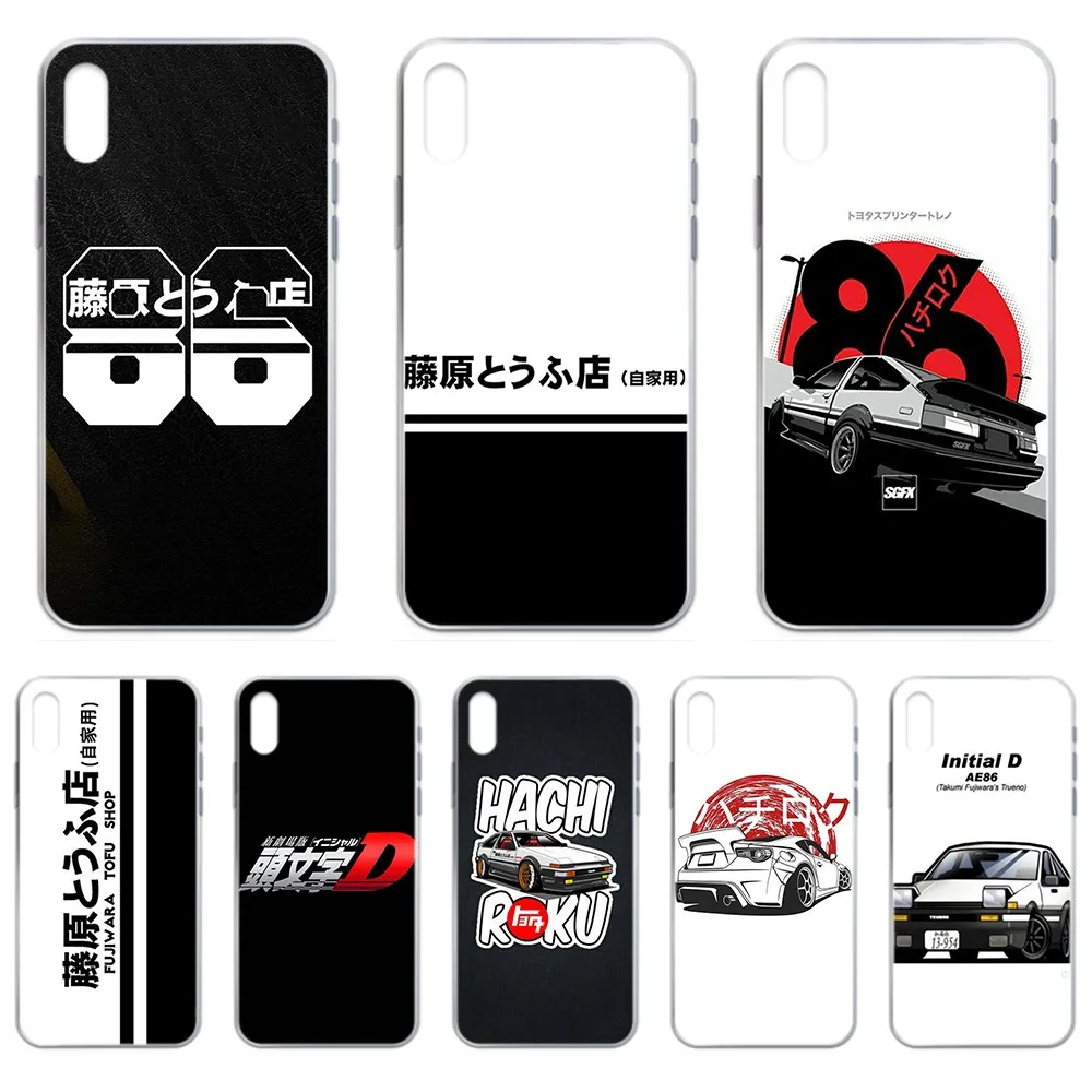 AE86 JDM Initial D Car cool back Transparent Phone Case For iphone 4 4S 5 5C 5S 6 6S PLUS 7 8 X XR XS 11 PRO SE 2020 MAX | Мобильные