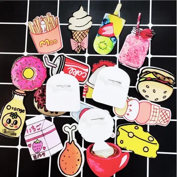 

wholesale! Kawaii Cute Food Donuts, fries, popcorn, hamburgers Acrylic Badge Children Pin Brooch Backpack DIY Decoration Badge