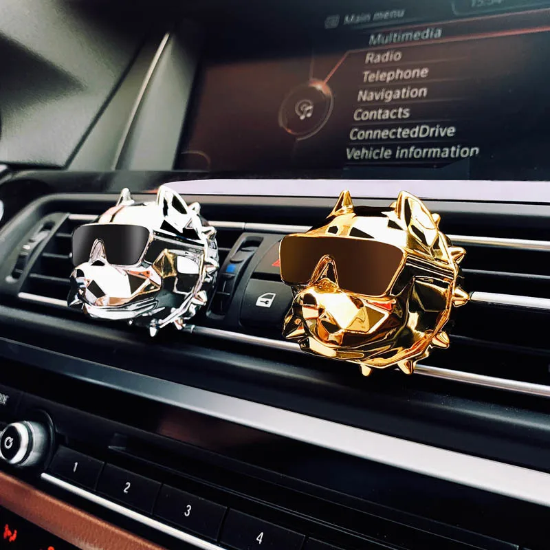 

2PCS Car Air Freshener Perfume Clip Bulldogs Fragrance Diffuser Auto Vents Scent Freshener Perfume Car Interior Decoration