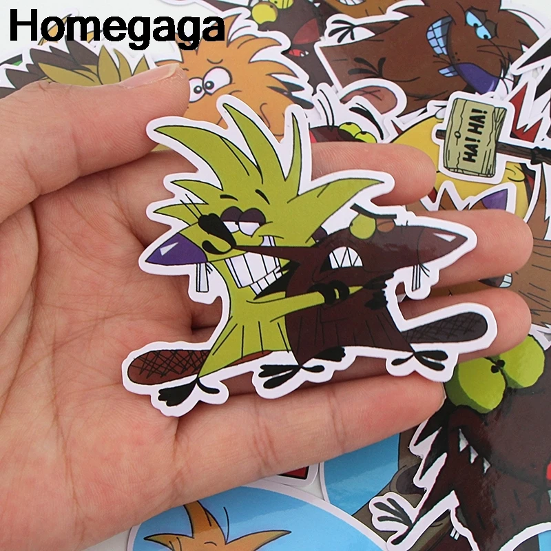 20 компл./лот Homegaga 20 шт./компл. Angry Beaver наклейки для ноутбука скейтборд наклейка для домашнего декора DIY Скрапбукинг D2296