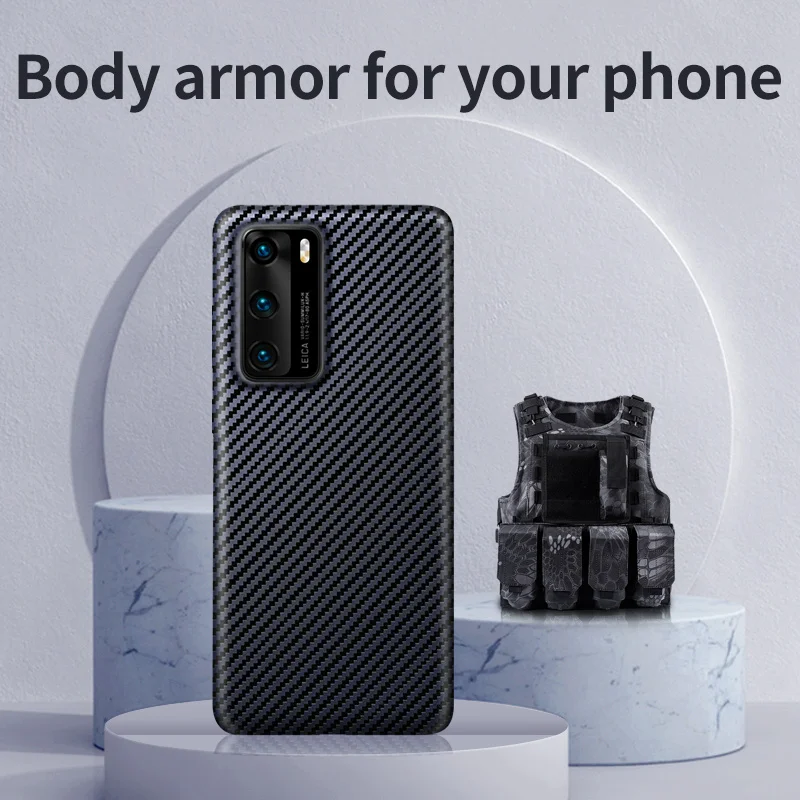 SanCore Huawei P40 P40 Pro Material Kevlar All-round Protection Anti-fall Back cellphone Shell Business Premium Cover phone case SanCore Huawei P40 P40 Pro Material Kevlar All-round Protection Anti-fall Back cellphone Shell Business Premium Cover phone case
