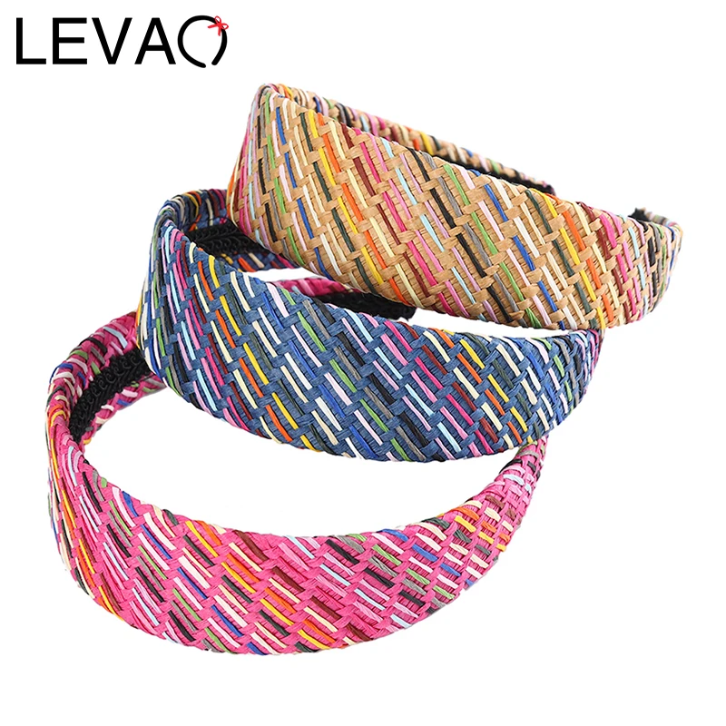 

LEVAO Color Braided Headband Grass Hairband Bezel Turban Fashion Women Hair Jewelry Girls Hair Accessories Head Hoops Hair Bands