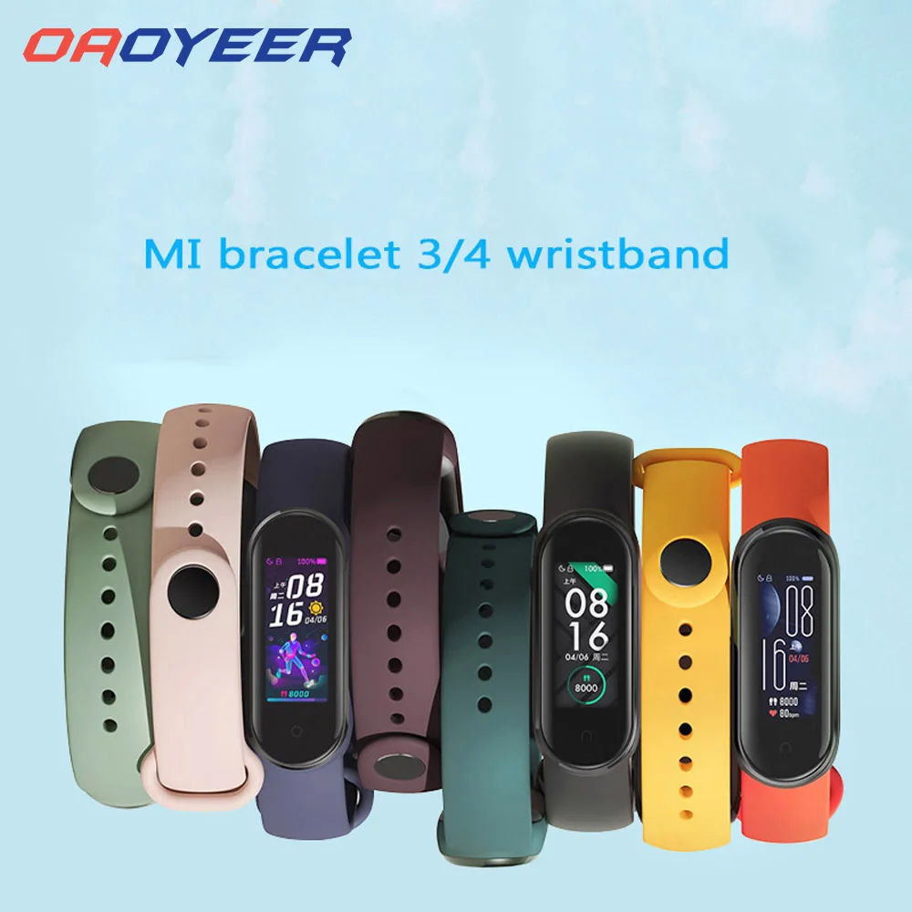 Новейший браслет для M3 M4 Xiaomi Mi Band 4 3 силиконовый ремешок на запястье браслеты