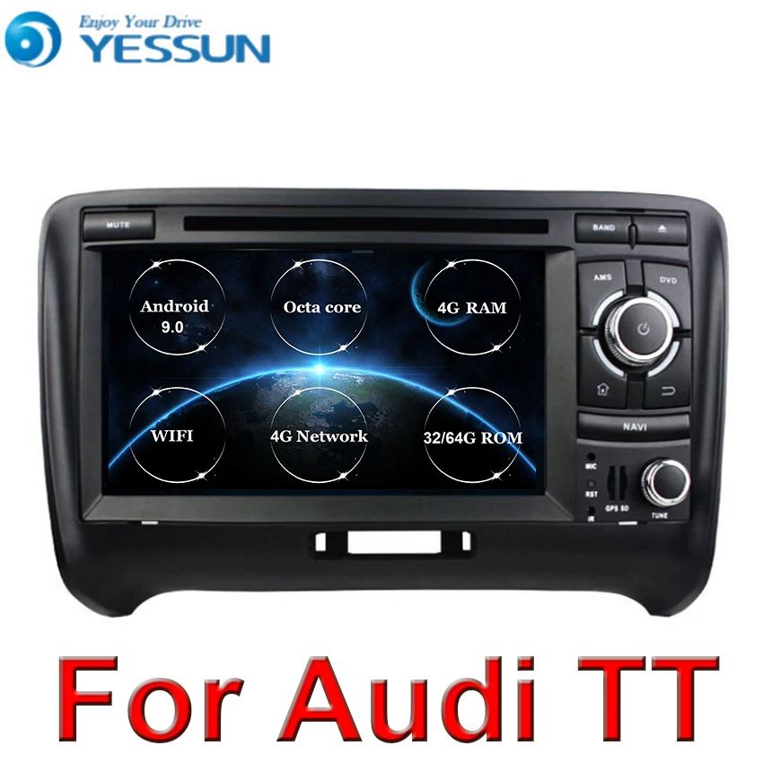 DSP Восьмиядерный Android 9 0 2 DIN автомобильный DVD gps для Audi TT MK2 8J 2006 2007 2008 2009 2010 2011 2012