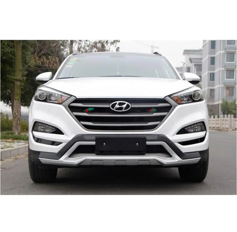 Для автомобильного бампера для hyundai Tucson. Высокое качество абсолютно ABS защитная пластина передняя+ задняя автомобильные аксессуары