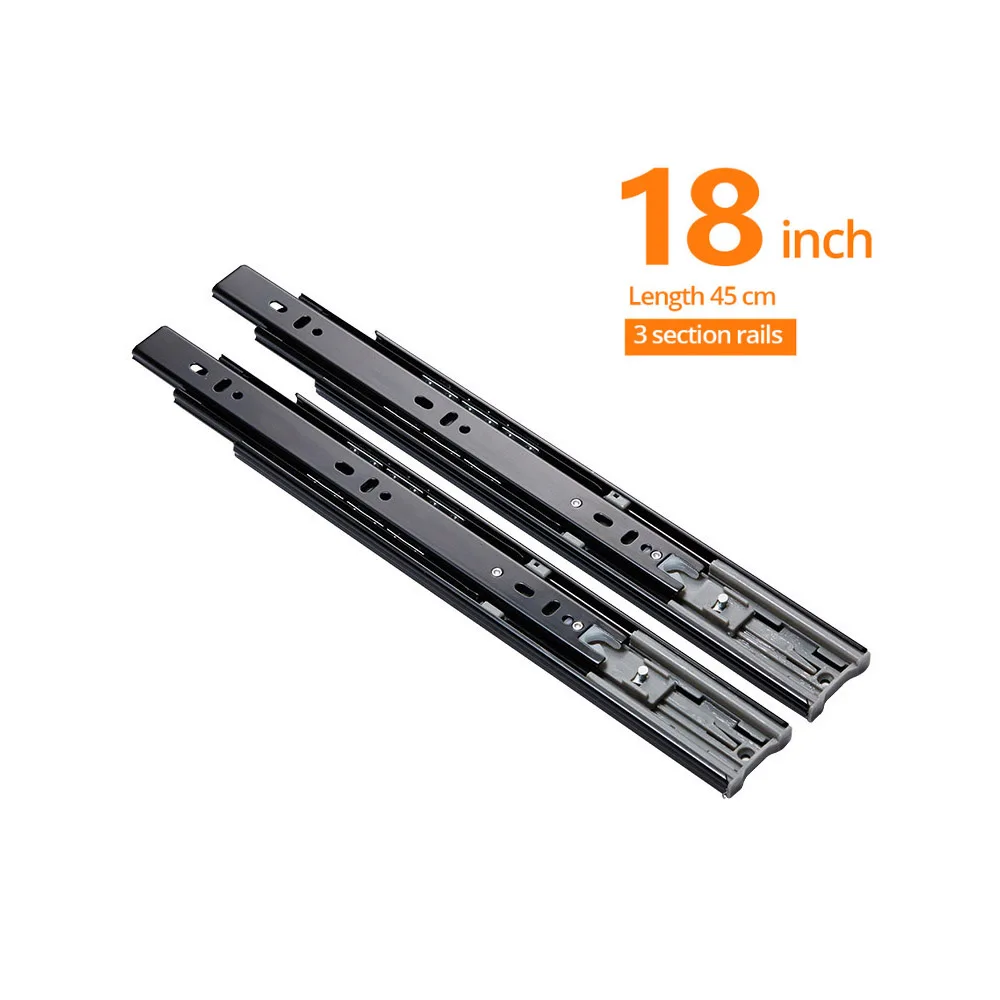 18 inch(450MM) Универсальный магнитный Набор направляющих для выдвижных ящиков, монтажный инструмент для мебели шкафа, выдвижная фурнитура для шкафа+ направляющая для выдвижных ящиков - Цвет: 18 inch(450MM)