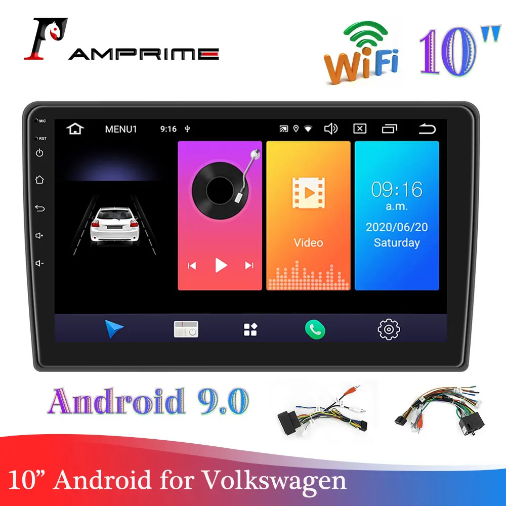 Автомобильный мультимедийный плеер AMPrime стерео система на Android 9 0 с 10 &quotэкраном Wi