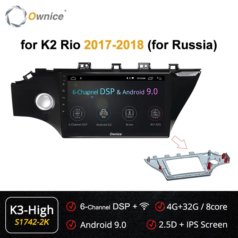 Ownice 360 панорама оптический K3 K5 K6 Автомобильный Радио Видео плеер навигация gps Android для KIA RIO 2 din 4 rio 4G LTE DSP - Цвет: S1742-2 K3 HIGH