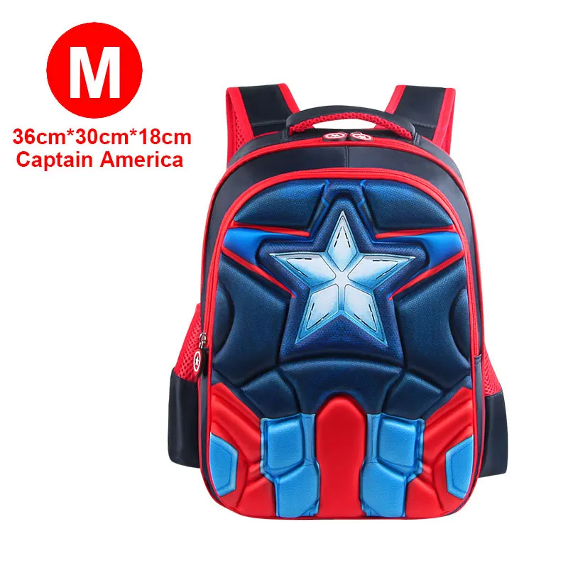 Мода Супермен Бэтмен Капитан Америка мальчик девочка дети детский сад Школьная Сумка подростковая Дети Студенческие рюкзаки - Цвет: Red M Captain