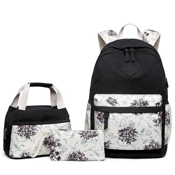 

2020 New Floral Prints Backpack for Women's Shoulder Bag School Girls Backpack Female Design Backbag Kids Student Bookbags