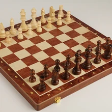 Games Chess Checkers Gifts Foldable Vintage Chess Large Professional Handmade Wood Table Board Juegos De Mesa Entertainment QXF5