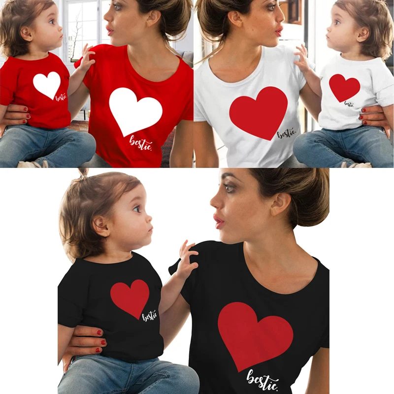 Matching Tshirts Casual T Shirt Kids T Shirt Matching Outfit Family Matching Clothes Funny Family Look T shirt Love Mother And Daughter Clothes Red Baby Cotton Mommy Mom And Me Clothes
