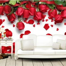 Beibehang индивидуальные большие модные фото обои красная роза свадьба комната гостиная фон Настенные обои для стен 3 d
