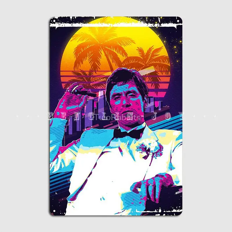 Ретро художественный плакат Scarface металлический стена паб кухня дизайнерские
