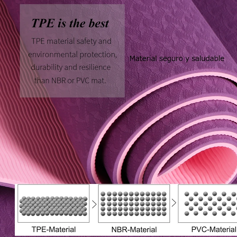 Best 6MM Yoga Mats for Fitness Non Slip Double Colors Safe to Use for Beginner Eco friendly Body Building Exercise Mat for Pilate