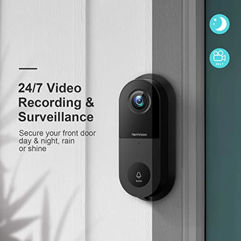 HeimVision Greets CA1MQ 2K Video Doorbell Camera Wireless Chime Wider View 2-Way Audio Night Vision Waterproof 24/7 Security Cam