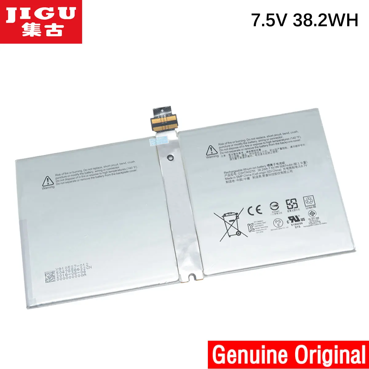 Оригинальный аккумулятор JIGU 7 5 в 38.2wh 5087 мАч для ноутбука G3HTA027H планшета Microsoft Surface