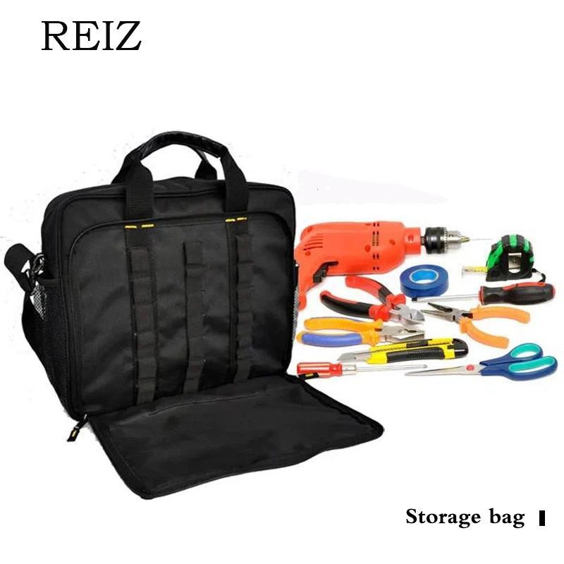 

REIZ Canvas Tool Bags Multifunction Men Oxford Tool Bags for Electrician with Laptop Maintenance Product
