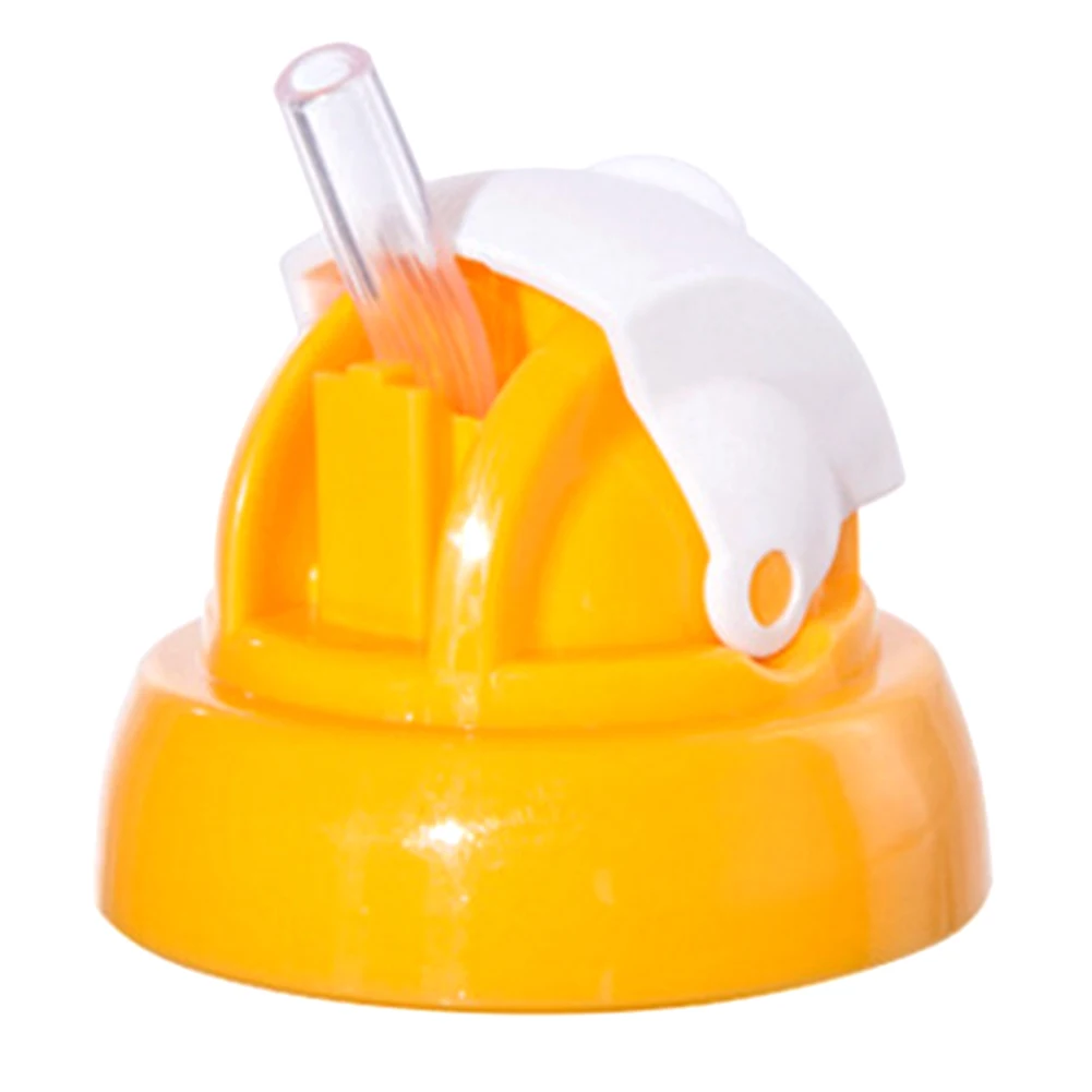 Дети широкий рот молоко бутылка для воды с Крышкой соломенная крышка винтовая крышка детское Кормление напиток чашки и бутылки аксессуары - Цвет: Цвет: желтый