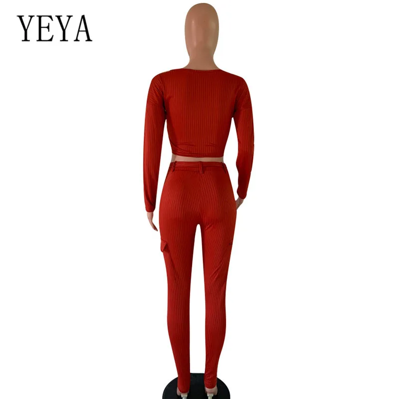 YEYA/комплект из двух предметов; элегантные модные спортивные костюмы с длинными рукавами; с пуговицами; Женские повседневные Комбинезоны с эластичной резинкой на талии; сезон осень