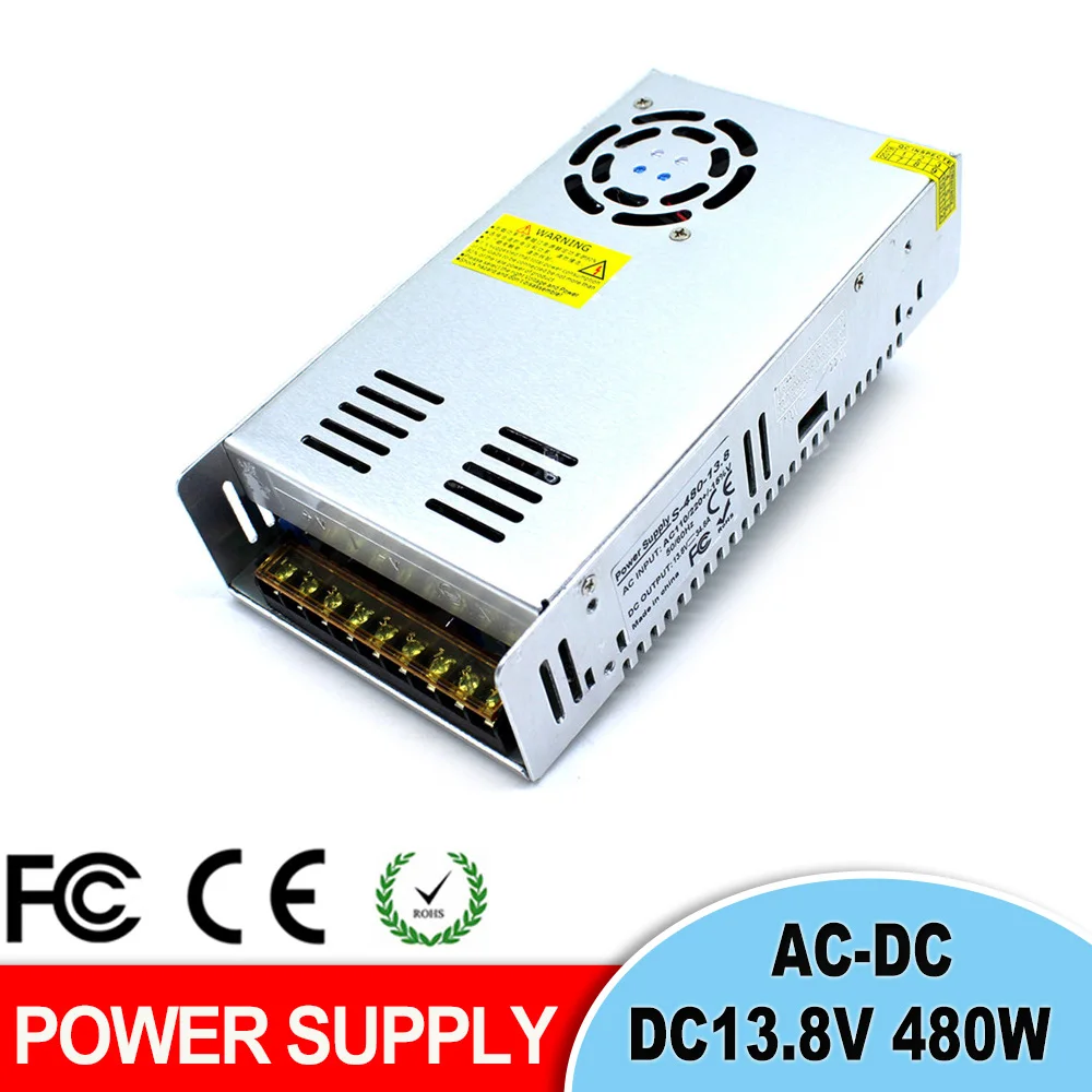 Universial DC13.8V 34.8A 480W Переключатель адаптер питания источник импульсный Драйвер AC 110