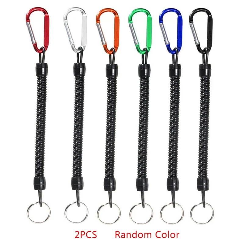 Anti-lost Spiral Spring Coil Lanyard Rope Safety Emergency Tool Spearfishing Parts Scuba Diving Set of 2 fishing lanyards