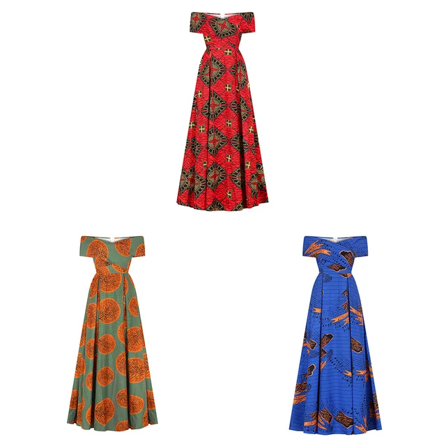 Maxi Longue robe africaine imprimé Dashiki Ankara 1