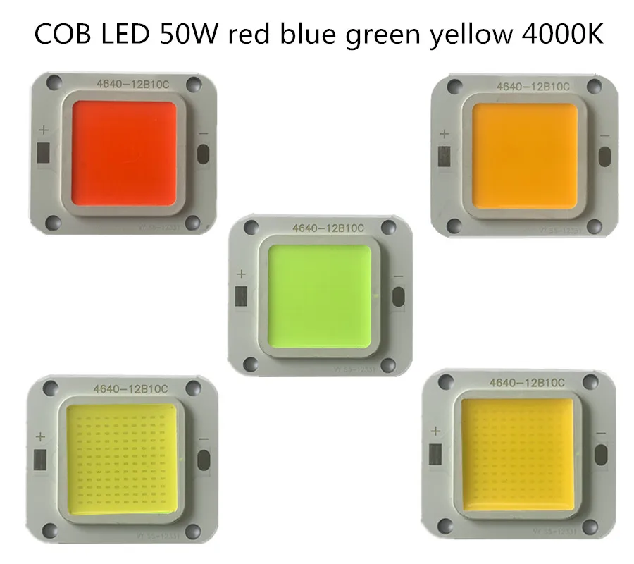 Chip de lámpara LED COB de 1-20 piezas, cuentas de alta potencia, 4640, 50W, 12B10C, 1500MA, rojo, azul, verde, amarillo, blanco, BLUB para reflector