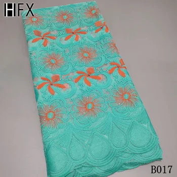 

HFX 2020 Latest Cheap Embroidery French Tulle Lace Fabric With stones green African Lace Fabric For Wedding Party Dress B017