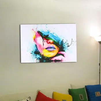 

Modern Abstract Canvas Wall Art Painted Oil Painting Of a Woman Face No Frame