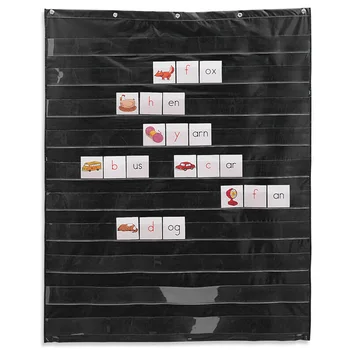 

10 Giant Insert Card Easy Mounting Classroom Foldable Pocket Chart Home Learning Resources Display Transparent Organization
