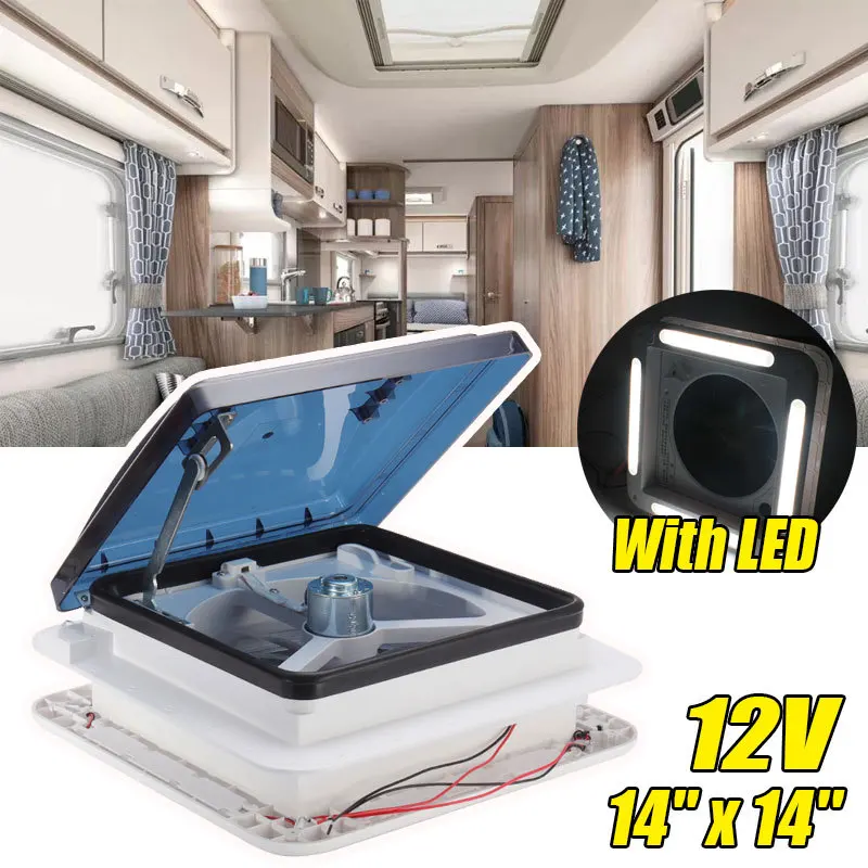 

Motorhomes Vents Fan 11'' 14'' Exhaust Fan Caravan accessories Manual Control For RV Motorhome Trailer With LED 12 Volt Boat
