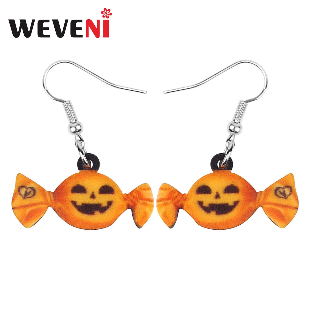 WEVENI Acrylic Halloween Anime Demon Punpkin Candy Earrings Drop Dangle Jewelry Women Girls Teen Party Gift Decoration Accessory | Украшения