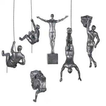 

Customizable Golden Retro Rock Climbing Character Sculpture Wall Hanging Background Wall Home Decoration Hanging Climbing Statue