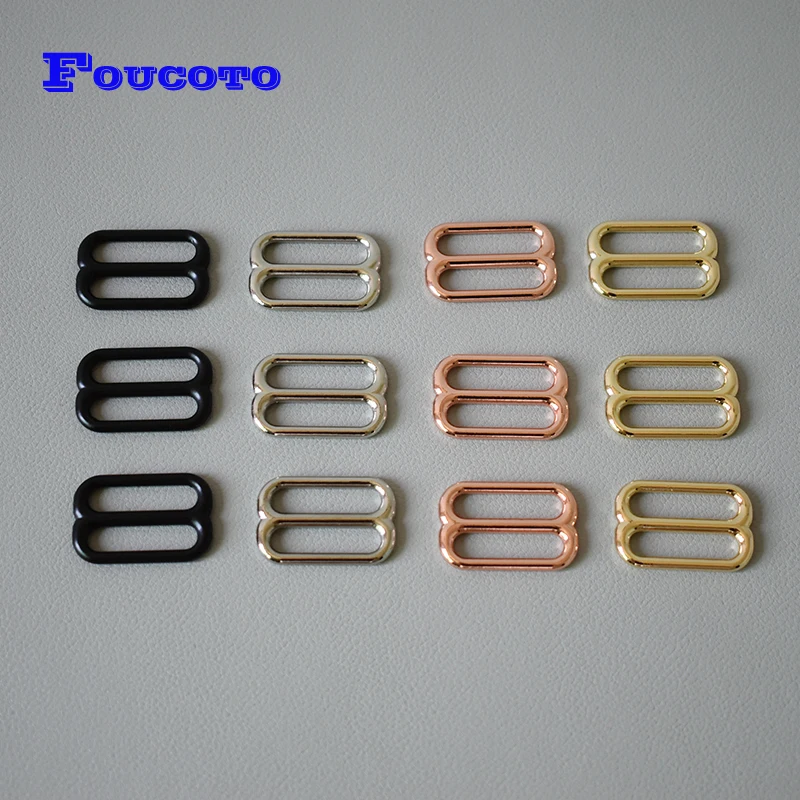 

20Pcs/Lot DIY dog collar For 25mm Webbing Metal Slider Adjustable Buckles Loops DIY Straps Bags Belts Accessories 4 Colors