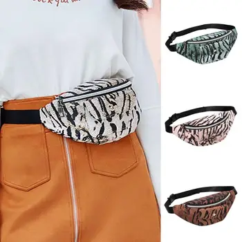 

Women Waist Bag Bum Bag Fashion Double Zipper Leopard Fanny Pack Letter Purse Mobile Phone Bag #3N05