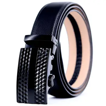 

Black Men Automatic Buckle Leather luxury Belt Business Male Alloy buckle Belts for Men Ceinture Homme