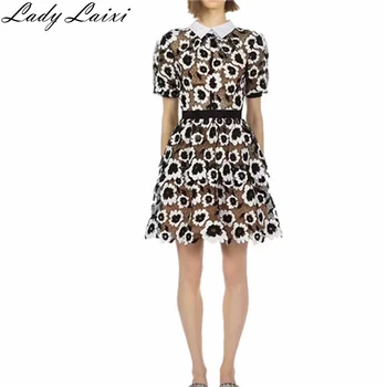 

2020 New Runway Summer Self Portrait Dress Womens Floral Lace Dress Elegant Short Sleeve Ladies Party Dresses Vestidos robes
