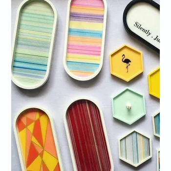 

Oval Concrete Coaster Mold Round Square Silicone Tray Molds Cement jewelry tray Molds Concrete homewares Molds