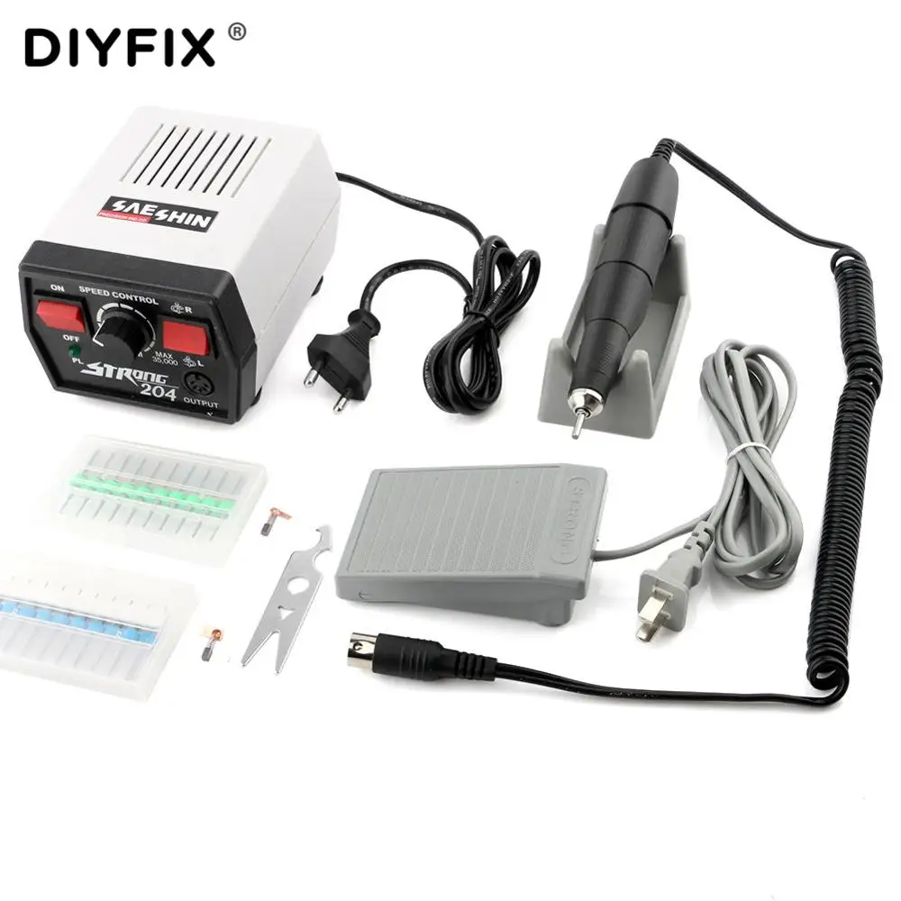 

Strong 204 102L-3.175 65W 35000RPM Electric Nail Drills Machine Manicure Pedicure File Bits Nails Sculpture Polish Art Equipment