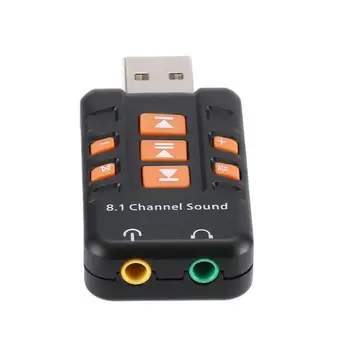 

Mini USB 2.0 3D Virtual External 8.1 Channel Audio Sound Card Adapter Audio Sound Card Adapter Portable Mini USB 2.0