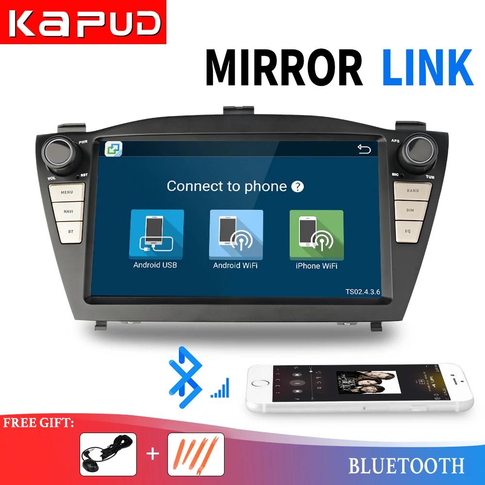 

Kapud Android 9 Car Radio Stereo One Din HD Screen Multimedia Player For Hyundai IX35 2009-2017 Canbus Auto GPS Navigation DSP